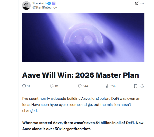 42742310fb726286f75d429bfb57c975 Aave founder outlines 2026 ‘master plan’ after end to SEC probe