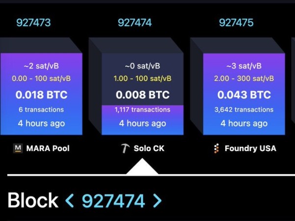 e39d0ef7cb8b7938bf010d548650751c Solo Bitcoin Miner Beats 1‑in‑180 Million Odds to Win $284K In Block Reward
